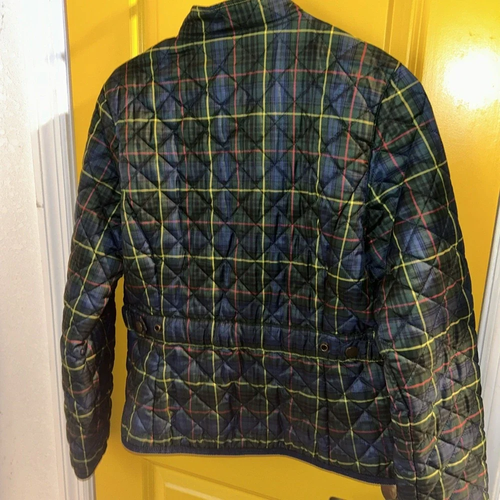 Ralph Lauren Polo Jacket Youth Girls‎ Size XL 16 Full Zip Plaid  Blue Green RARE